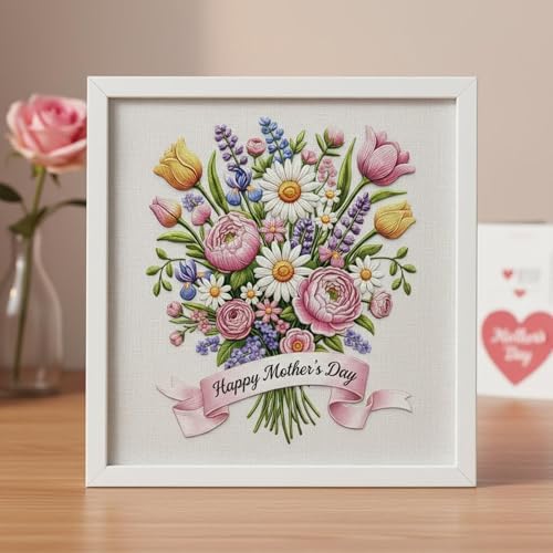 DIYDeligths Embroidery Kit for Beginners Adults Hand Needlepoint Craft Complete Embroidery Kit Featuring Pre Printed Pattern 7.87in Hoop Needles Threads and Guide for Craft Lovers (Flowers) - Image 4