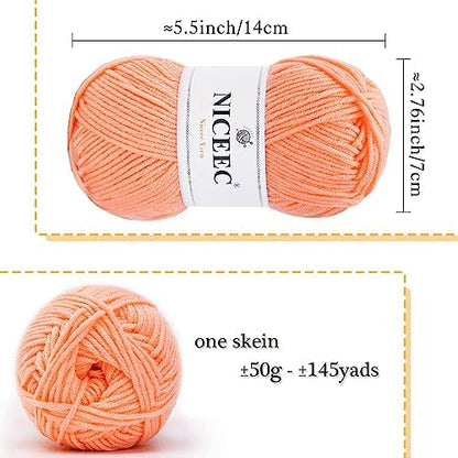 NICEEC 300g Soft Assorted Colors Yarn 100% Acrylic 870yds -Series 10 - Image 2