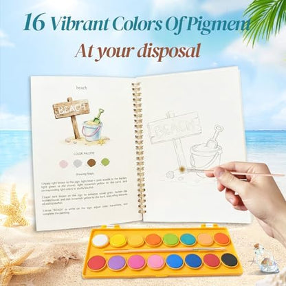 Easy Watercolor Painting Kit，Watercolor Workbook For Beginners - Image 3