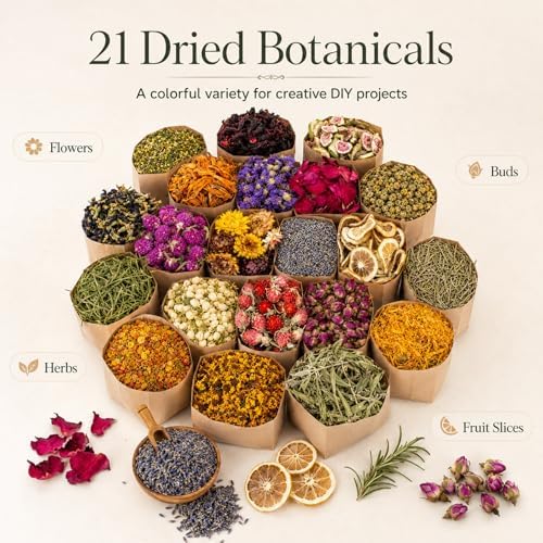 Sukh 21 Bags Dried Herbs Kit - Natural Dried Flowers for Soap Candle Crafts - Image 2