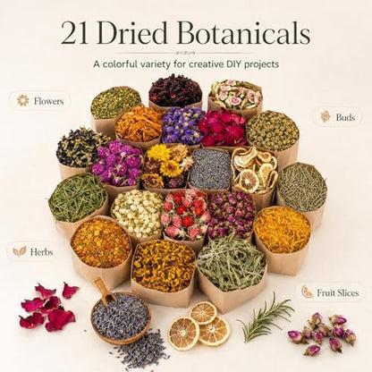 Sukh 21 Bags Dried Herbs Kit - Natural Dried Flowers for Soap Candle Crafts - Image 2