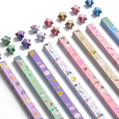 1080 Sheets Cartoon Origami Star Paper Strips 16 Different Styles by CKNCY