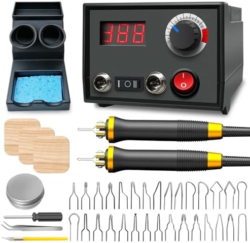 FIRElood LH30 Wood Burning Kit, Digitally Adjustable Temperature Wood burner Pen Kit, Wood Burning Tool, Professional Wood Burner Tool Kit for Adults and Beginners Craft (LH30-2 NEW) by FIRElood