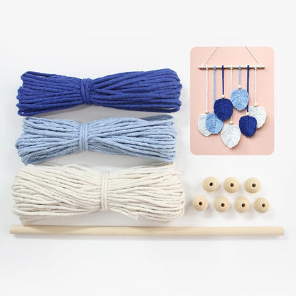 BUFANTL DIY Macrame Leaf Wall Hanging Kit for Beginners, Boho Woven Tapestry Craft Kit with Macrame Cord, Wooden Beads & Printed Instructions, Home Decor Macrame Kit for Adults by Unknown
