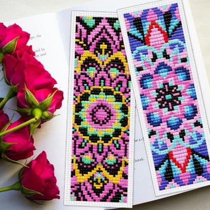 ORIGACH 6 Set Boho Mandala Cross Stitch Bookmark Kit for Beginner - Image 5