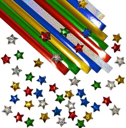 500-Strips Variety Mix of Foil Paper Strips for Making Origami Stars, Lucky Stars, Puff Stars. Reflective Mirror Shiny Paper Strips, 0.5 x 11 inch. (Variety Mix, 500) by OrigamiJoy
