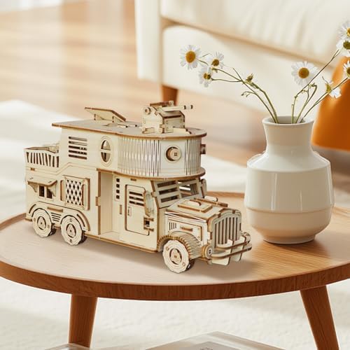 3D Wooden Puzzle for Adults, DIY Battle Vehicle Model Building Kit - Image 7