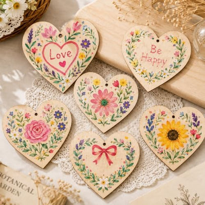 25PCS Wood Hearts for Crafts, 4" Unfinished Wood Heart Plaques - Image 5