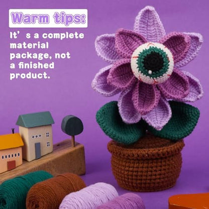 kgxulr Crochet Kit, Big-Eyed Beginner Crochet Kit for Adults, Knitting Kit - Image 5