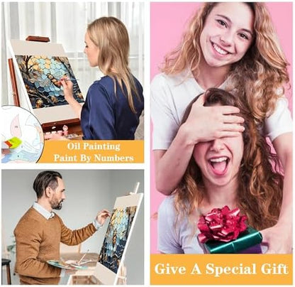 Mowana Paint by Numbers Kit for Adults Framed Canvas - with Wooden Easel, Adults' Paint-by-Number Kits Bee DIY Acrylic Oil Painting Kits Arts Crafts 7.8x7.8inch - Image 7