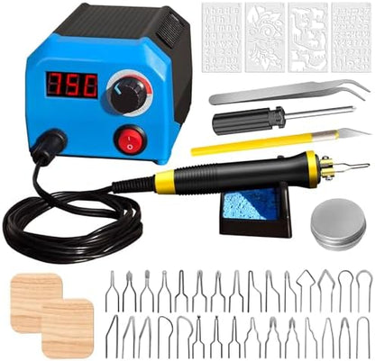 FIRElood LH55-1 wood burning kit,wood burning tool,digitally adjustable temperature wood burner kit,professional wood burner tool kit for adults beginners craft,pyrography pen (LH55-A pen) by FIRElood