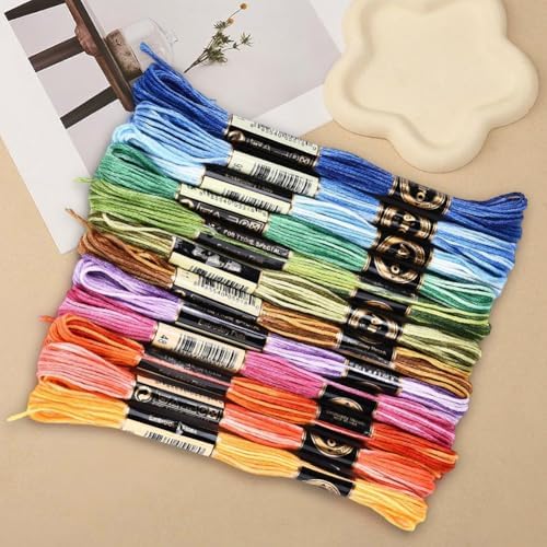 12 Skeins 6 Strands Rainbow Embroidery Thread Floss for Craft DIY - Image 3