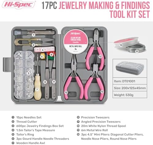 Hi-Spec Jewelry Making Supplies Kit for Adults with Findings Accessories - Image 2