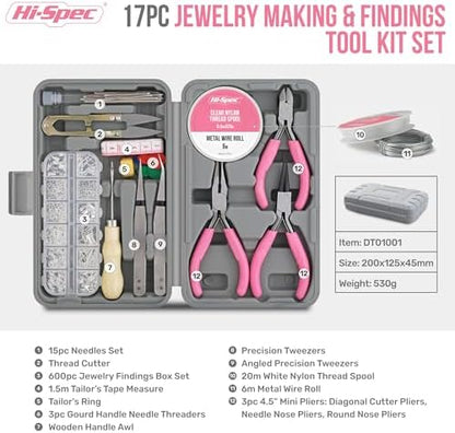 Hi-Spec Jewelry Making Supplies Kit for Adults with Findings Accessories - Image 2