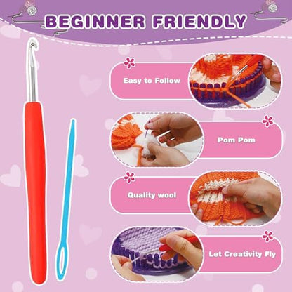 QXHOL Knit Hat Scarf Knitting Loom Kit - DIY Craft Kit for Beginners - Image 4