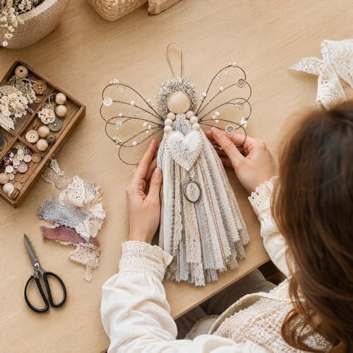 Angel Fabric Hanging DIY Kit Macrame Wall Weaving Craft for Adults - Image 3