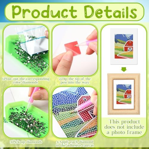 Xuhal 30 Pcs Small Diamond Art Kits for Adult Landscape Mini Diamond Art - Image 4