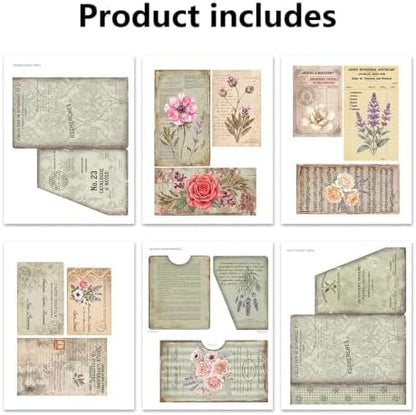 Floral Apothecary Whispers Junk Journal Folio Kit, Vintage Scrapbook DIY Handcraft Supplies, Creative Mini Folder & Booklet Making Set for Handmade Art Projects - Image 5