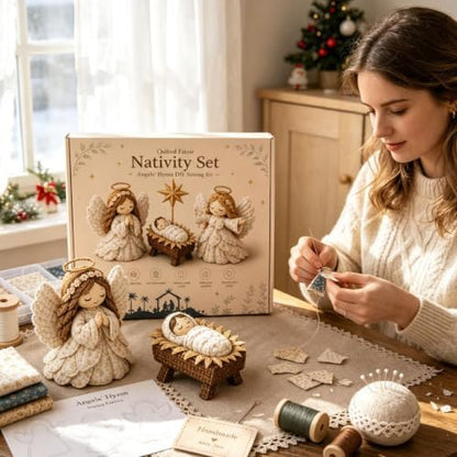 DIY Quilted Fabric Nativity Set Sewing Kit, Detailed Hand-Stitch Holy Family Manger Craft Set, Nativity Ornament Making Project for Home Display & Faith-Based Decor Creation for Adults，Type F - Image 6