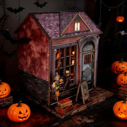 Magic Cabin Miniature Dollhouse with LED Lights, Vintage Furniture & Decor – Handcrafted Fantasy Shop Display for Home Decor, Collectibles & Gifts - Image 2