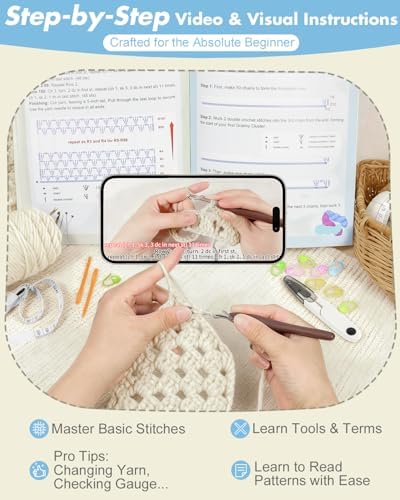 Arborthread Crochet Kit for Beginners, All-Season Pocket Shawl Light Khaki - Image 3