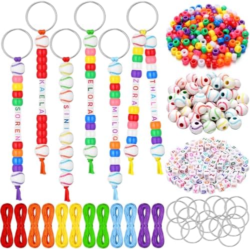 Landical 564 Pcs Baseball Keychain Making Kit DIY Name Bead Craft Vivid by Landical