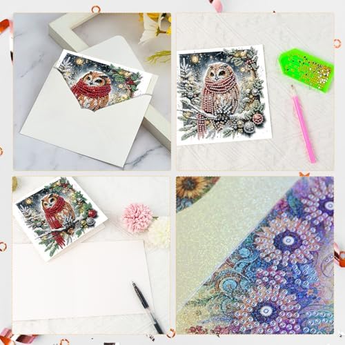 Diamond Painting Greeting Card Kit, Special Shaped Diamonds Painting, DIY Handcraft for Relatives and Friends with Wishes,Unique Design Crafting for Birthday or Holiday Cards - Image 4