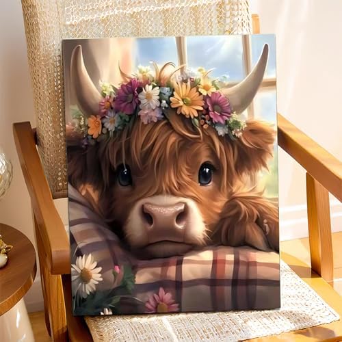 XTCIXAL Paint by Numbers Kit for Adults, Cow, 16X20 Inch - Image 2