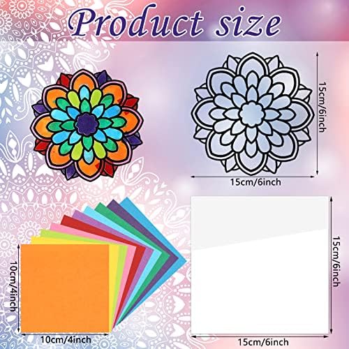 Tinlade 18 Pack Mandala Window Clings DIY Kit Stained Glass Kit Suncatchers - Image 2