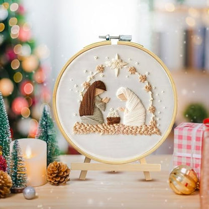 Nativity Scene Embroidery Kit, Christmas Cross Stitch Kits for Beginners - Image 4