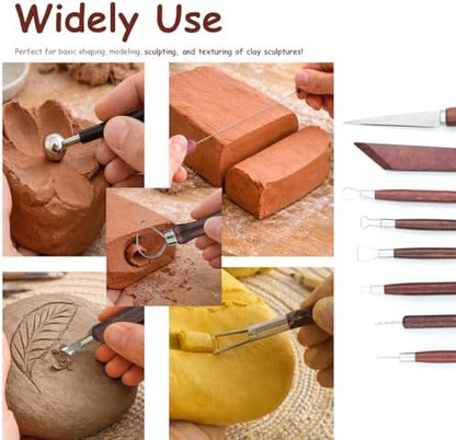 50PCS Clay Sculpting Tools Set with Storage Bag, Pottery Tools for Adult - Image 5