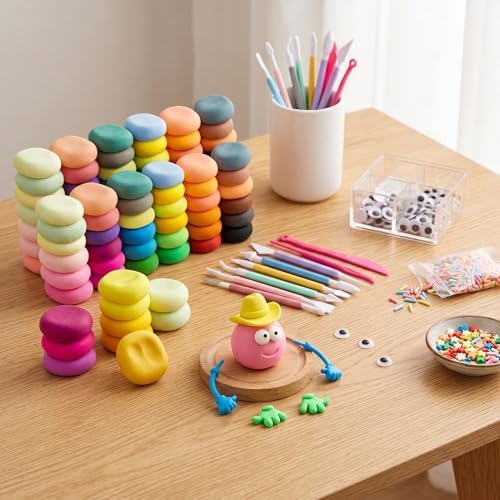 Adult Air Dry Clay,Magic Foam DIY Molding Clay,Set 142 Pieces – 72 Colors Ultra Light Modeling Clay with Tools Accessories and Decorations, Non-Toxic Soft Clay for Crafts DIY Projects and Party - Image 4