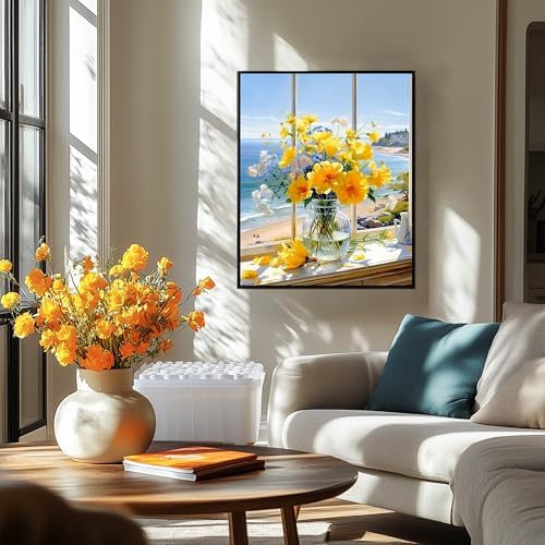 NKVNKV Paint by Numbers Kit for Adults Beginner Flowers Adult Paint by Number Kits On Canvas Oil Painting Kit for Beginners Adults' Paint-by-Number Kits for Gift Home Wall Decor 16x20 Inch（Frameless） - Image 2