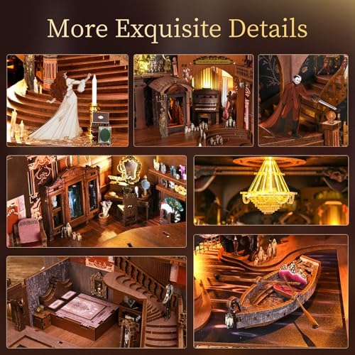 Phantom of The Opera Max Book Nook Kits, 3D Wooden Puzzle for Adults - Image 3