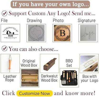 Custom Wood Branding Iron, Personalized Leather Branding Iron Stamp, Wedding Gift, Handcrafted Design, Wooden Works Design (4") - Image 5