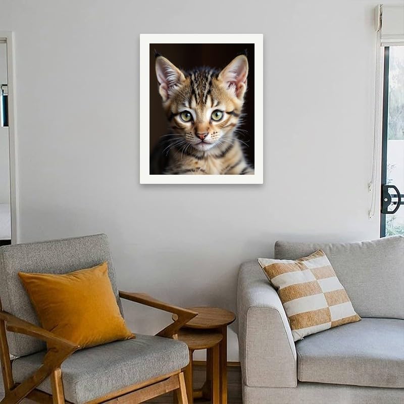 TAOPAOLAB Cat Portrait Paint by Numbers Kit for Adults - DIY Close-Up Bengal Kitten Face Painting on Canvas 16x20in, Acrylic Paint Set, Suitable for Beginners, Art for Home Decoration or Gifts - Image 4