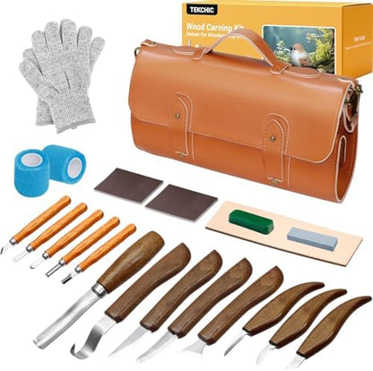 23PCS Wood Carving Kit, Wood Carving Tools by TekchicDIYTools