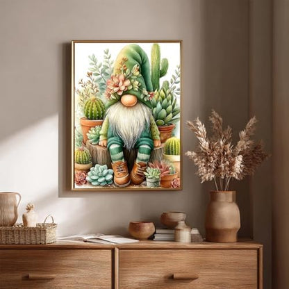 CRZMODE Gnome Paint by Numbers Kit for Adults, Plant Gnome Paint by Numbers for Adults, Acrylic Painting Crafts for Home Decor Gift (16x20inch) - Image 3