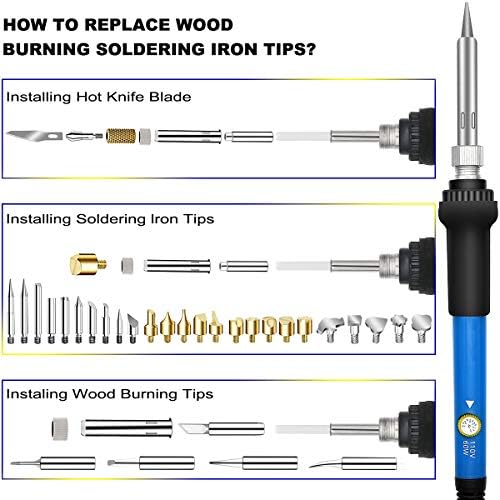 Wood Burning Kit 95pcs, West Bay Soldering Pen with Adjustable On-Off Switch Control Temperature Wood Burning Tool for Embossing, Carving, Soldering Tips, Carrying Box - Image 4