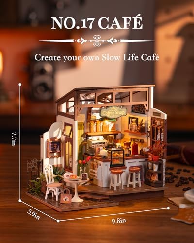 Rolife Coffee Shop DIY Miniature House Kit with LED Light - Image 6