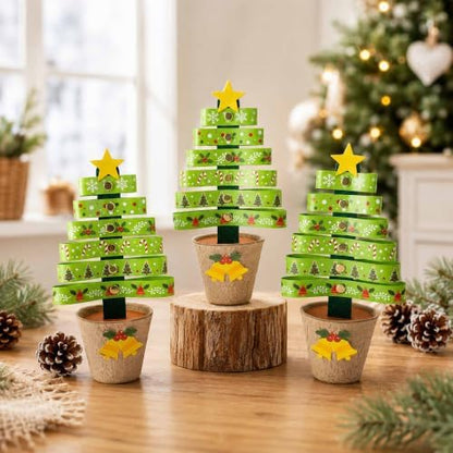 30 Sets Christmas Tree Pot Craft Kit, Standing Paper Xmas Tree DIY Bulk - Image 5