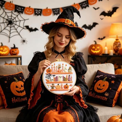 RUIQLXHANG Halloween Ghost Reading Embroidery Kit for Beginners - Image 4