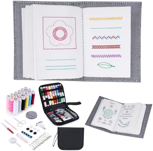86-Piece Complete Sewing Kit + Illustrated Guide to 106 Embroidery Stitches | DIY Embroidery Kit: A One-Stop Starter Kit to Take You from Beginner to Expert [Portable Embroidery Workshop] by Unknown