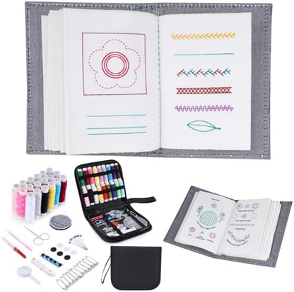 86-Piece Complete Sewing Kit + Illustrated Guide to 106 Embroidery Stitches | DIY Embroidery Kit: A One-Stop Starter Kit to Take You from Beginner to Expert [Portable Embroidery Workshop] by Unknown