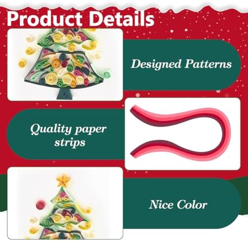 WEBEEDY 20 Sets Christmas Tree Paper Quilling Kit DIY Card Making Kit with Instruction for Adult Beginner Handmade 3D Christmas Trees Greeting Card for Party Holiday Decor Gift - Image 3