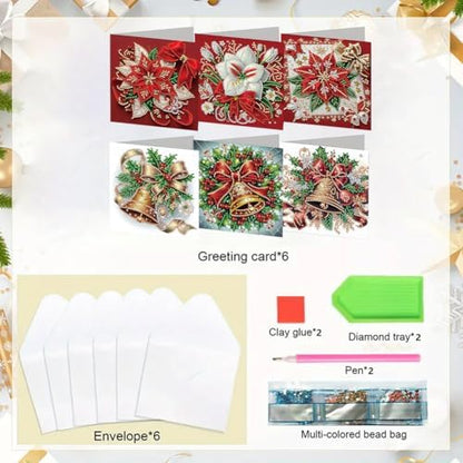 6pcs DIY Diamond Art Christmas Cards Kit with Envelopes & Tools-Diamond Dot Greeting Cards,Xmas 5D Rhinestones Painting for Adults,DIY Craft Family Friend Xmas Gifts(Xmas Atmosphere) - Image 5
