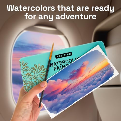 ARTISTRO Watercolor Paint Set - Travel Art Kit - 50 Colors - Image 5