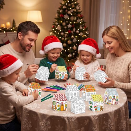80UncleKimby 25Sets Christmas Crafts Gingerbread House Coloring Kit - Image 2