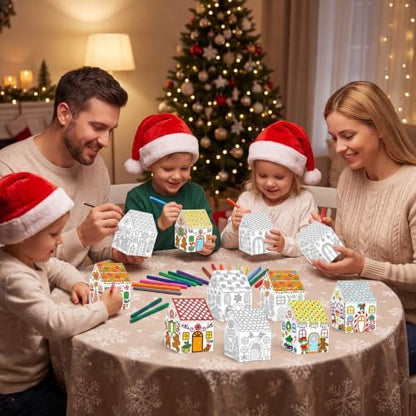 80UncleKimby 25Sets Christmas Crafts Gingerbread House Coloring Kit - Image 2