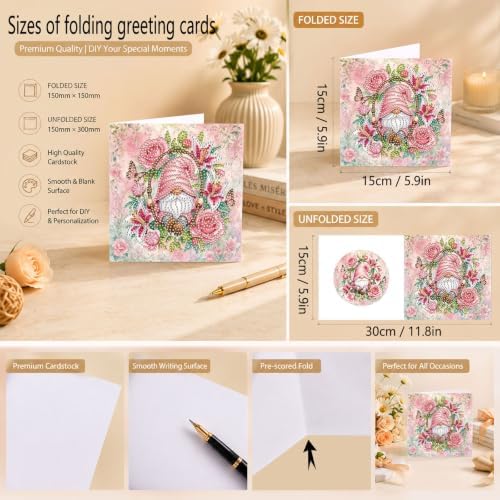 POETRYDRAW DIY Diamond Art Painting Greeting Card Kit, Creative Craft Set for Card Making，Flower Goblin - Image 6